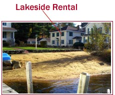 Lakeside long term rental on the shores of Lake Winnepsaukee in New Hampshire